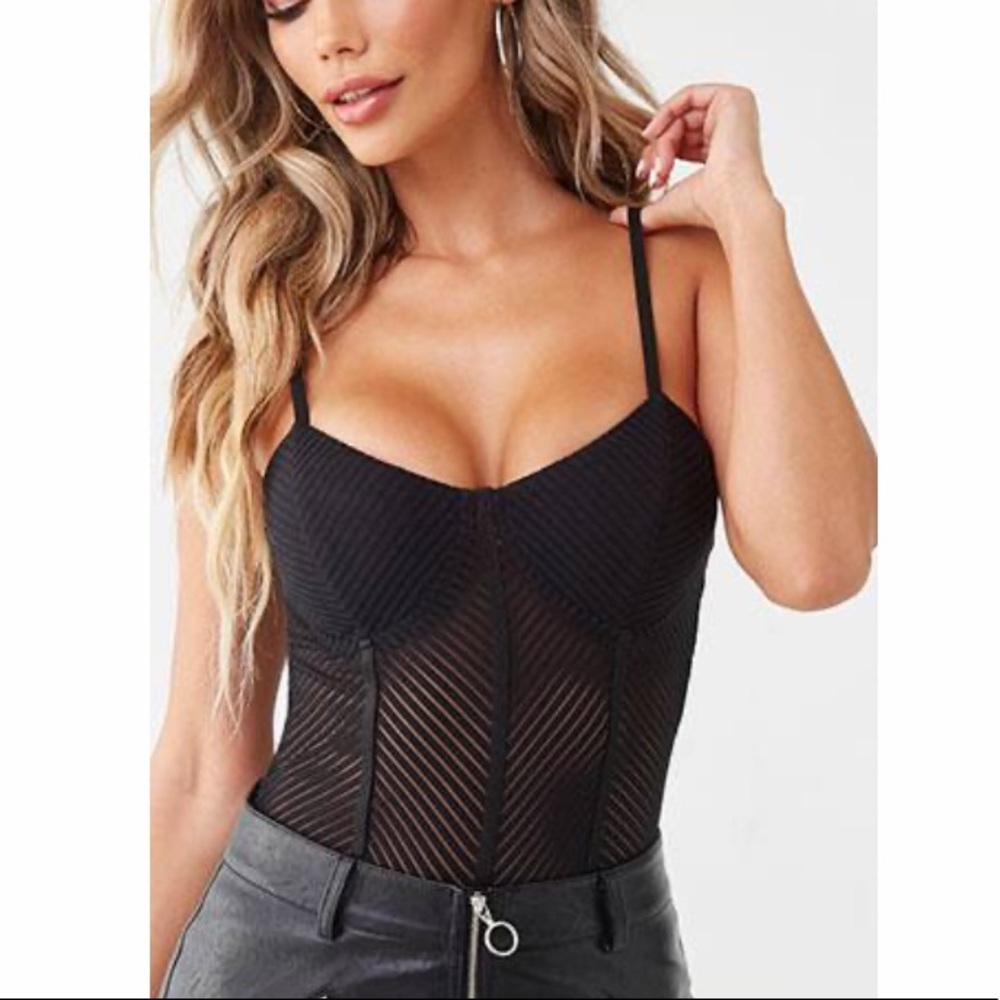 Peach Puff black bodysuit